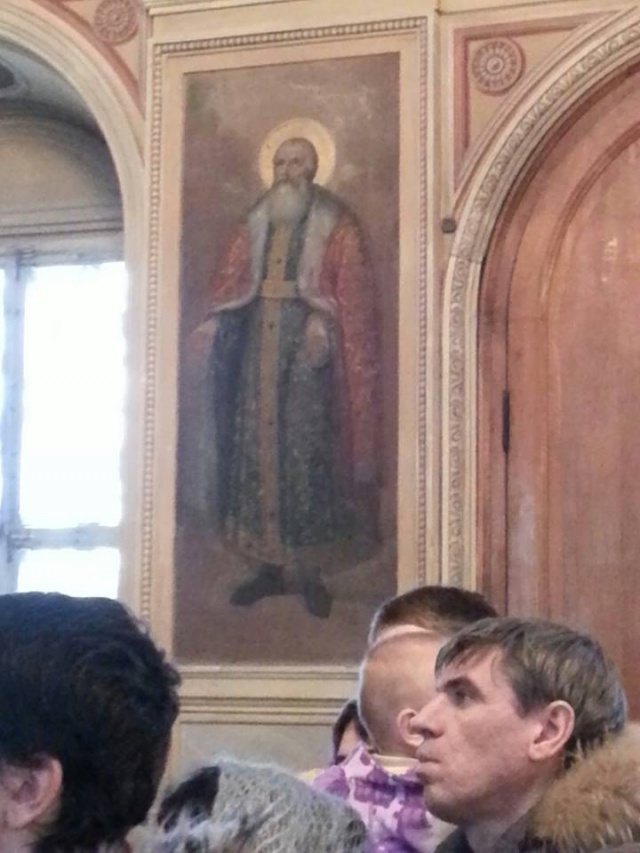 св. Филарет Милостивый. Фреска храма Воскресения Христова в Кадашах