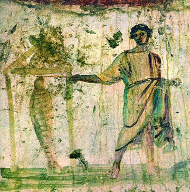 Фреска катакомб Петра и Марцеллина. 2-ая пол. III — 1-ая пол. IV в. Рим