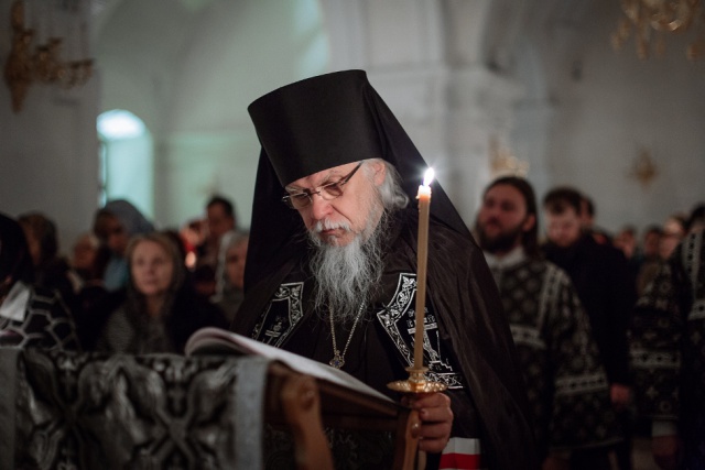 Епископ Пантелеимон совершил чтение молебного канона Андрея Критского вместе с прихожанами храма на Преображенской площади