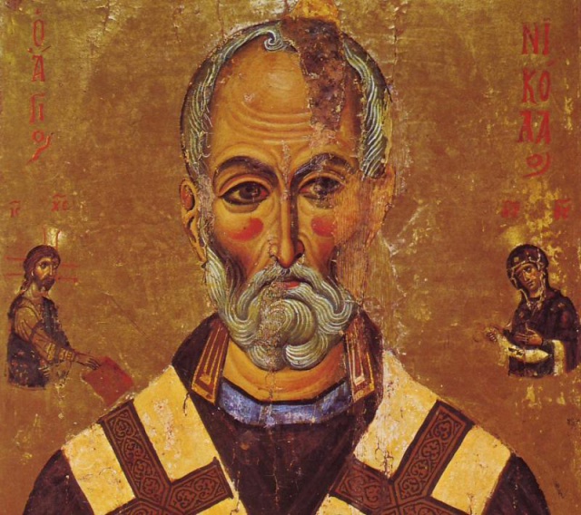 Святитель Николай (фрагмент иконы из монастыря Святой Екатерины, XIII век)