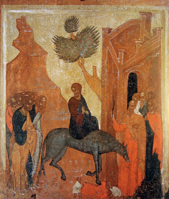 Вход Господень в Иерусалим: иконы, фрески, рельефы